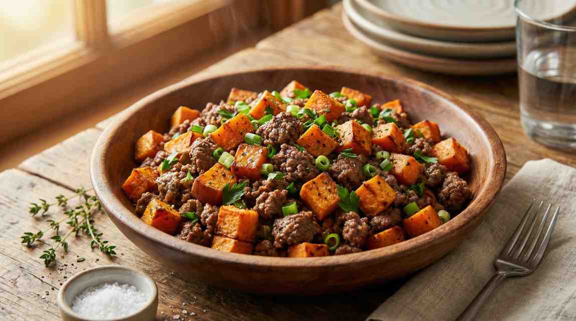 5-Ingredient Sweet Potato Ground Beef Recipe
